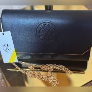 CXL by Christian Lacroix Black Clutch with Gold Chain